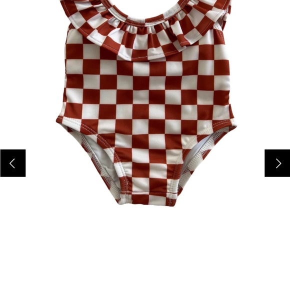 Pink Checkered Ruffle Swimsuit - Picture 5 of 6